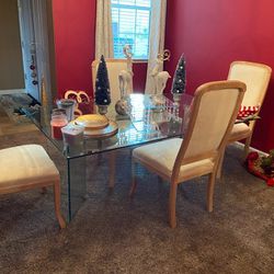 Glass Dining Table With 4 Chairs