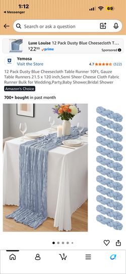 Dusty blue Table Runner