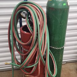Oxygen and acetylene tanks