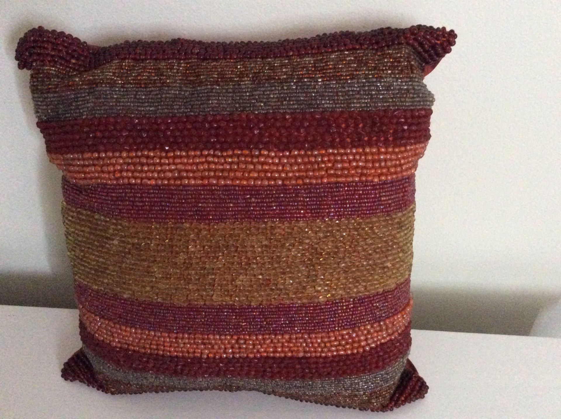 Beaded throw pillow New