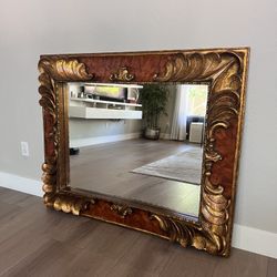 54x44” EXTRA Large Ornate Gold Framed Beveled Glass French Wall Mirror- Vintage Mirror