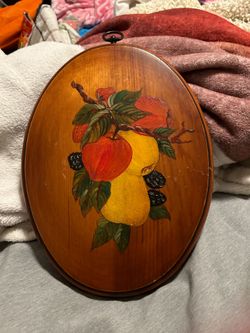 Vintage hand painted wood