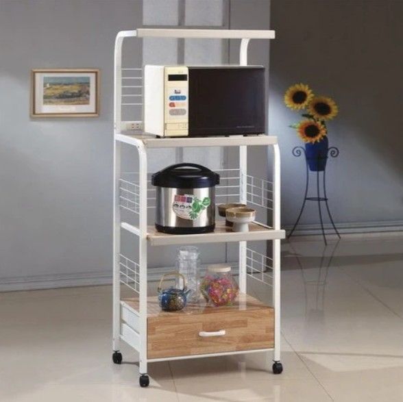 Brand new in box white color 1304WH microwave stand kitchen stand
