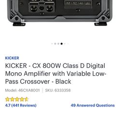 Kicker 800W Max Amplifier 