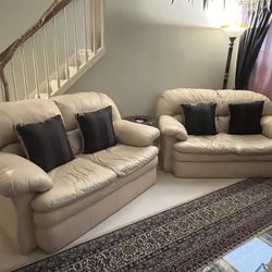 Genuine Leather Sofa and Loveseat