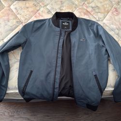 Navy Blue Hollister Bomber Jacket