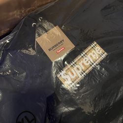 Supreme Burberry Box Logo Bogo Hoodie Size Xl