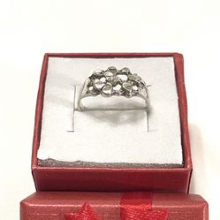New Silver Nugget Ring. Size 5.5 