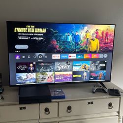 55” TV With PlayStation 4