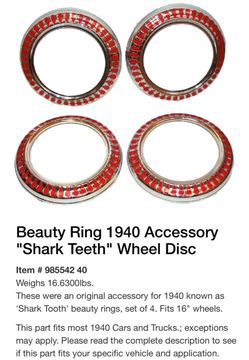 40-41 CHEVY SHARK TEETH RINGS