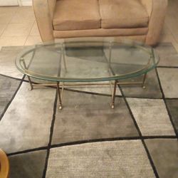Antique Metal,Clawed Feet Oval Glass Beveled Top