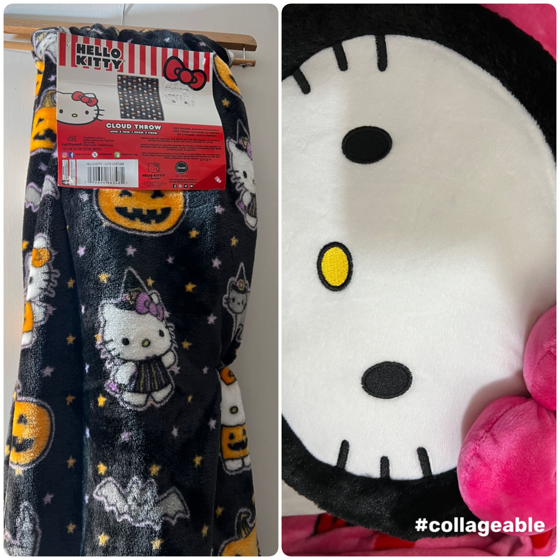 Hello Kitty Halloween Blanket And Pillow