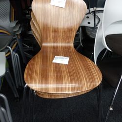 Knoll Sprite Zebra Wood Stacking Chairs