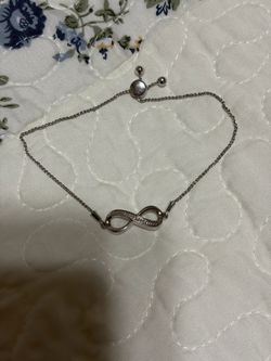 Silver Infinity Bracelet with Crystal Accents