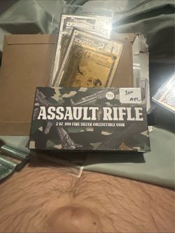 2024 Chad Assault Rifle Gun Shaped 2oz Silver Coin In Capsule!