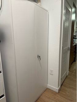 White storage cabinet