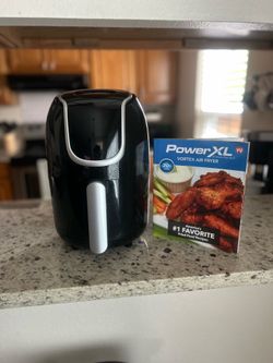 Power XL vortex air fryer 2 quart for small space comes with a quick start guide and recipe book