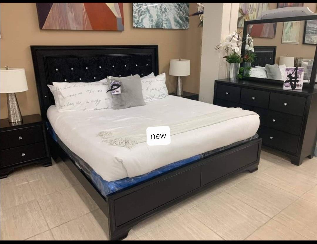 *Financing Options$/Black Led Panel Beddroomset/Queen, full,twin,king size Available/Discount Code 👈/Delivery Available 🚚/Home Decor / Household 