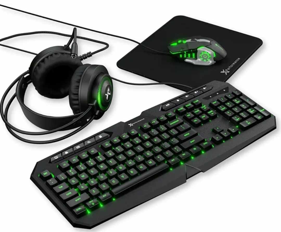 Gaming Keyboard and Mouse and Headset and Mouse Pad, X9 Performance 4 in 1 RGB Gaming Bundle Set Up - Gaming Mouse and Keyboard Combo Kit 