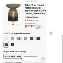 Metal side table
