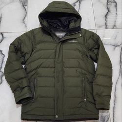 Eddie Bauer Men's Hooded Down Puffer Parka Coat Green Size Medium
Pre-owned 
100 percent authentic 
Ship the same business day