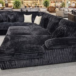 🛋️NEW!! Corduroy Sleeper Sectional Sofa STILL IN BOX 📦 