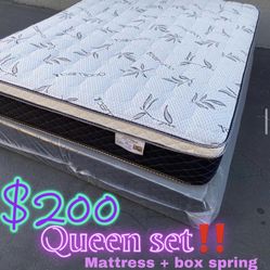 Queen Size Pillow Top Mattress Set ‼️‼️‼️