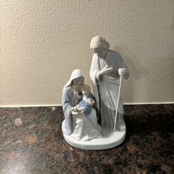 Vintage Homco Meissen Porcelain 7” Nativity Figurine Mary Joseph Baby Jesus