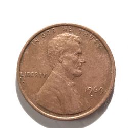 1969SmallD  Lincoln One Cent Penny