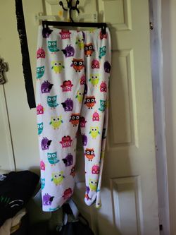Fleece Pajama Pants with Owl Print