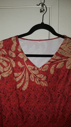 BEAUTIFUL RED ORANGE WITH BLACK AND TAN BOTTOM, SIZE XL