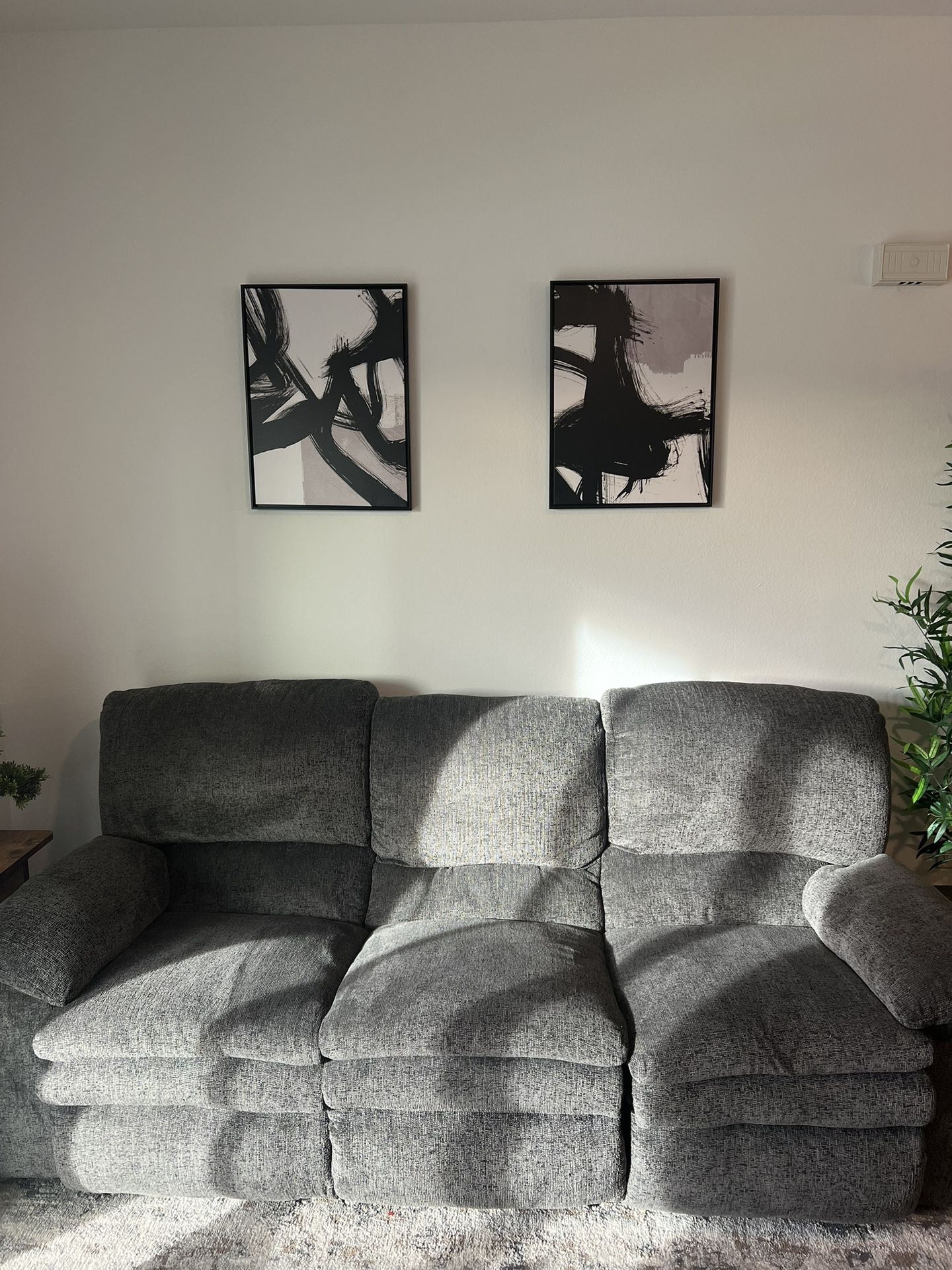 Gray Electric Recliner Couch