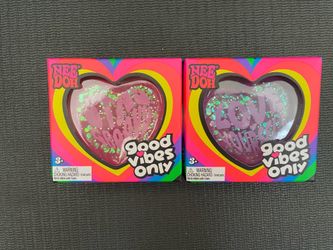 NeeDoh Good Vibes Only Heart, Nee Doh Pink and Purple Heart