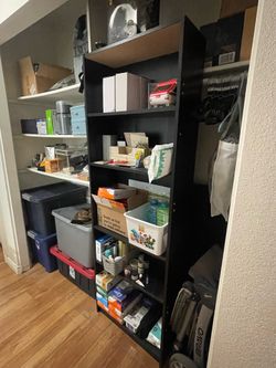 Black wood book shelf