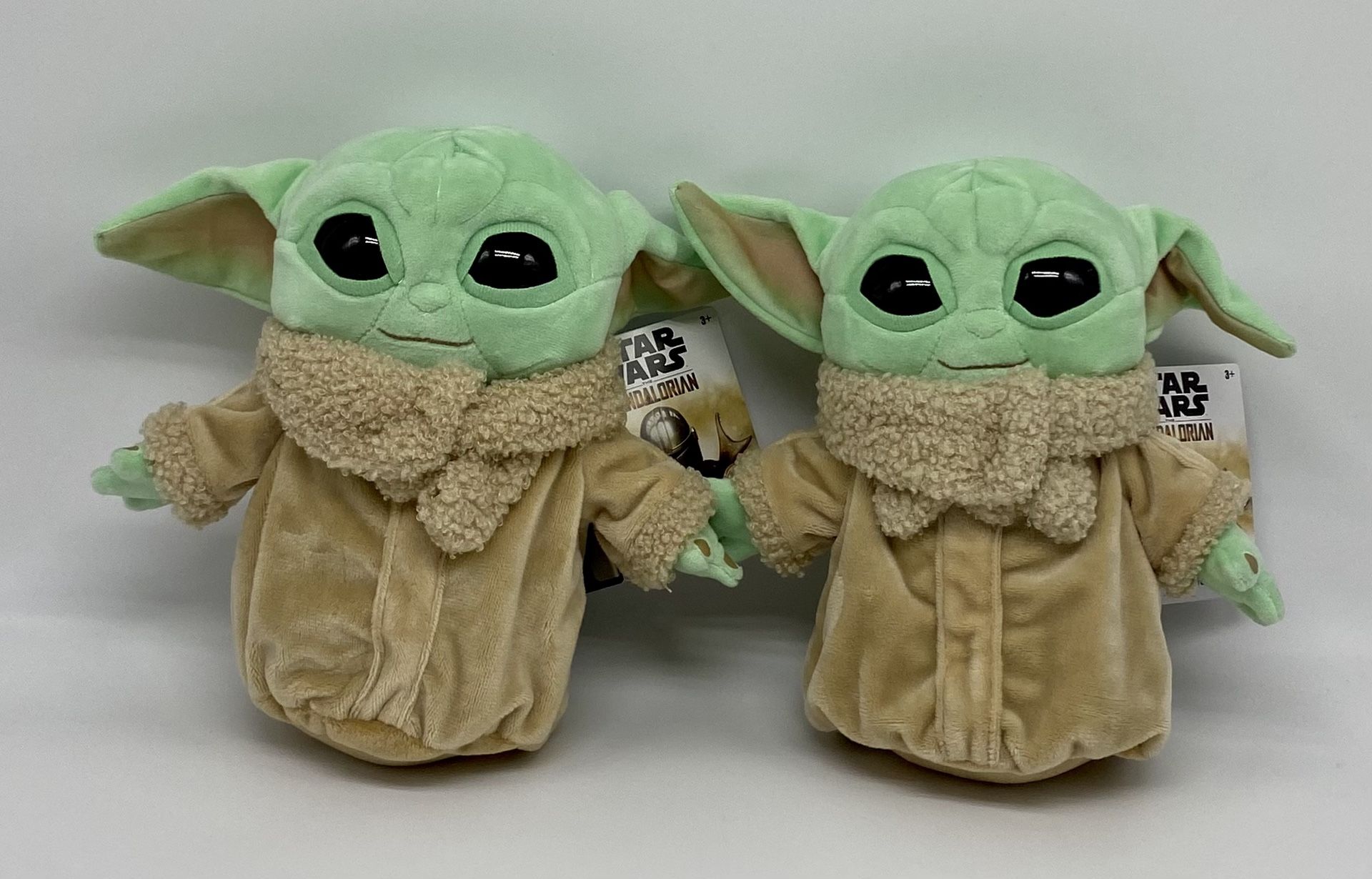 Set of TWO Mattel Disney Star Wars Mandelorian Baby Yoda GROGU plushies-BRAND NEW with Tags