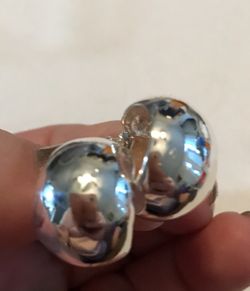 Wide silver hoops