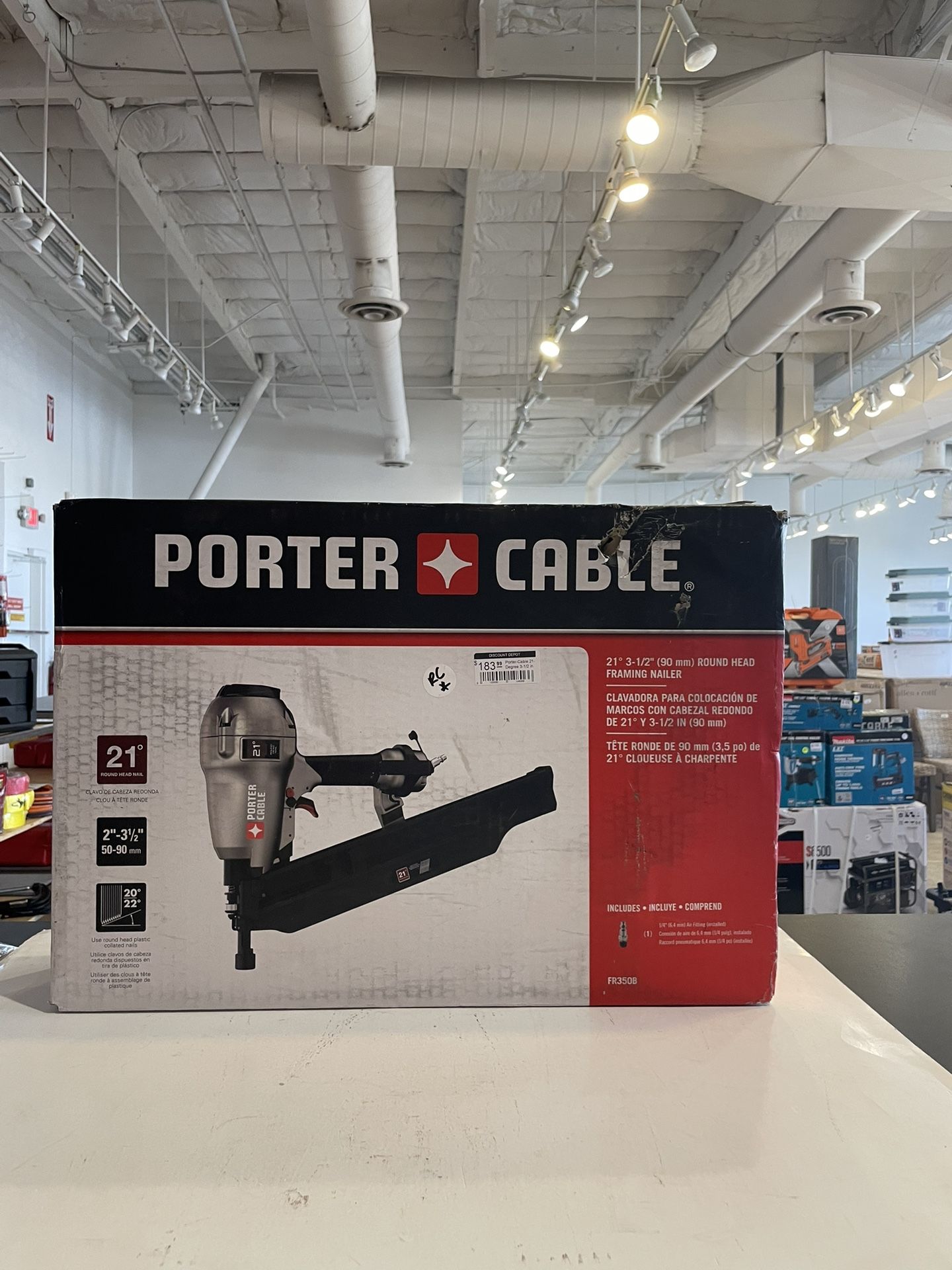 Porter-Cable 21-Degree 3-1/2 in. Full Round Framing Nailer FR350b