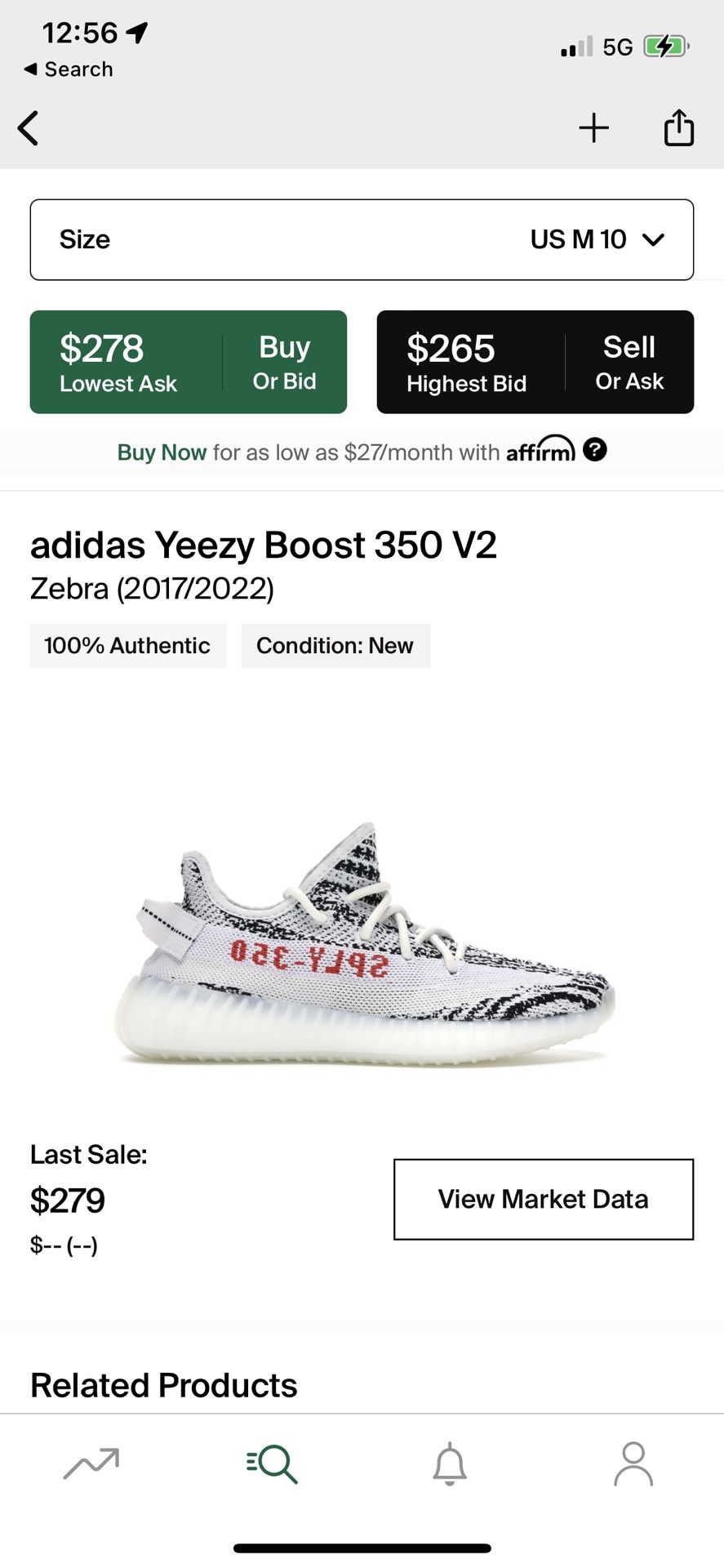 Yeezy Boost 350 V2 Size 10