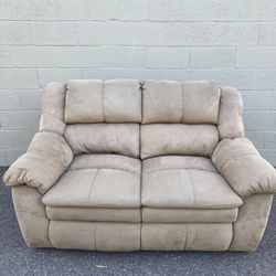 Beige Recliner Sofa Couch Loveseat
