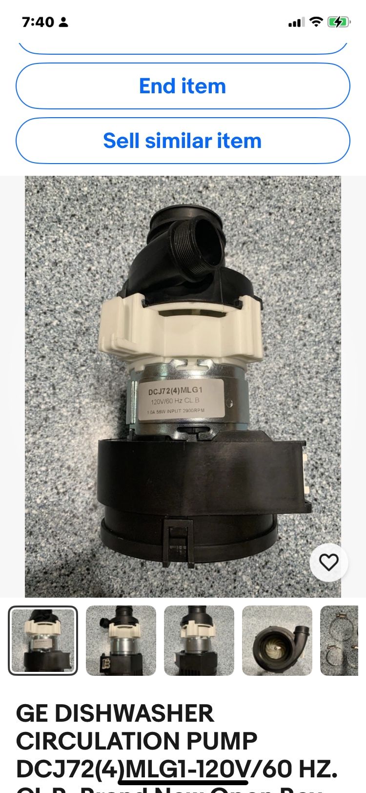 WD26X23258 Dishwasher Pump New Open Box.