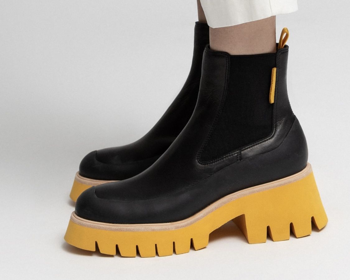 Oncept Indio Boots Black Citrus Orange Free People Leather Size 7