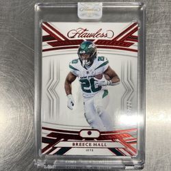 BREECE HALL 2023 PANINI FLAWLESS #49 RUBY GEM 09/20 JETS