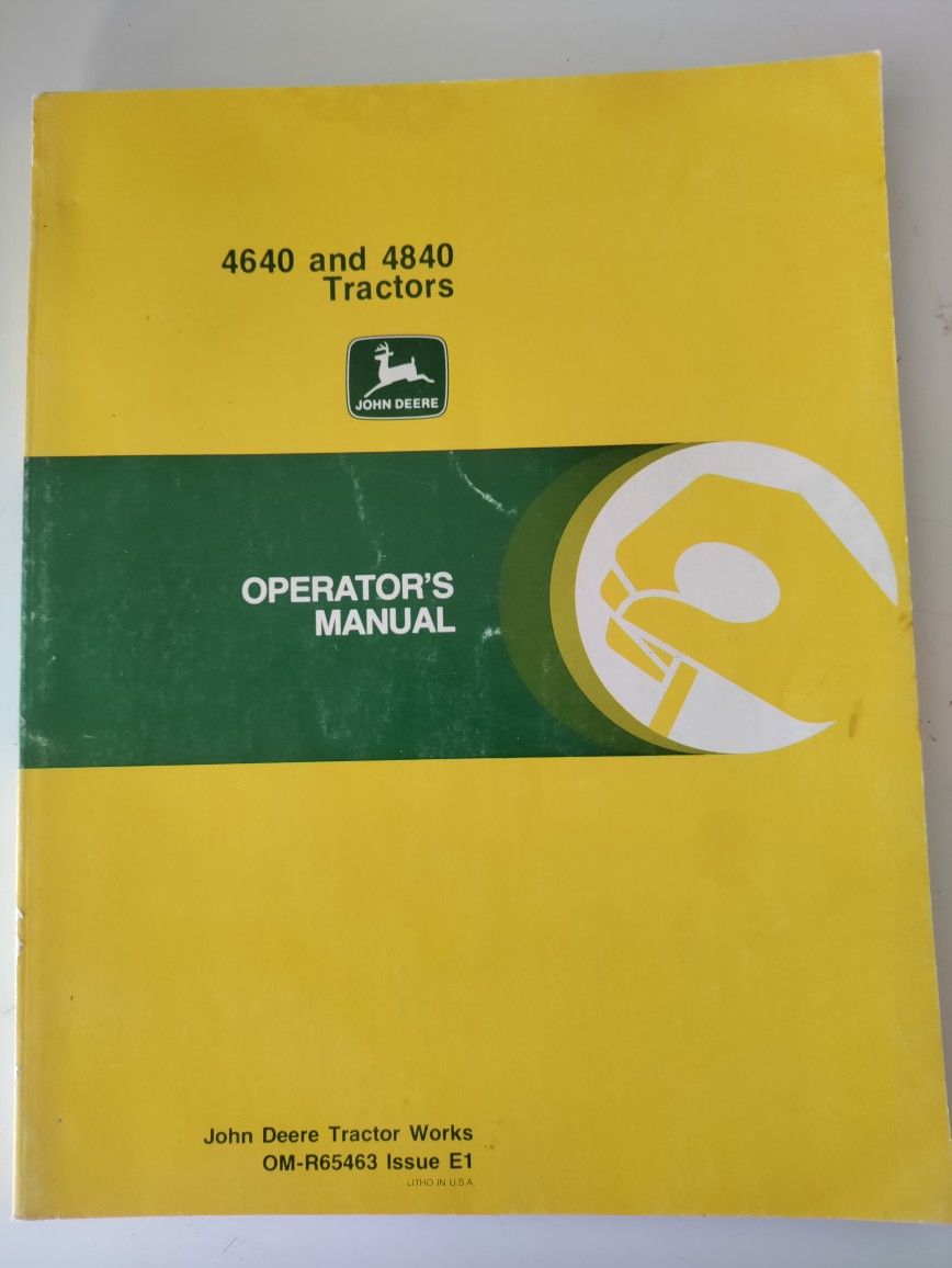 4640 And 4840 John Deere Operator's Manual