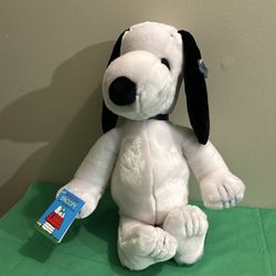 Met Life Snoopy Black White Dog Plush Stuffed Animal 19" Soft Toy