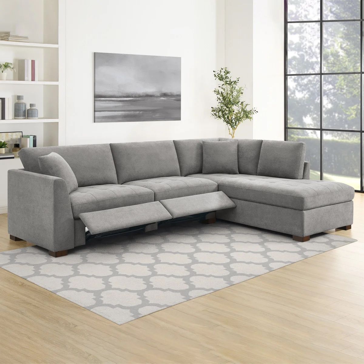 Thomasville Miles Fabric Sectional with Power Footrest $1299.99