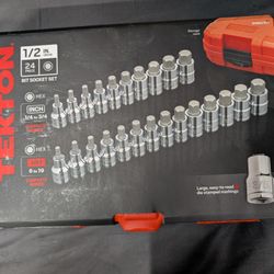 Tekton 1/2 In Drive 24 Piece Hex Bit Socket Set 