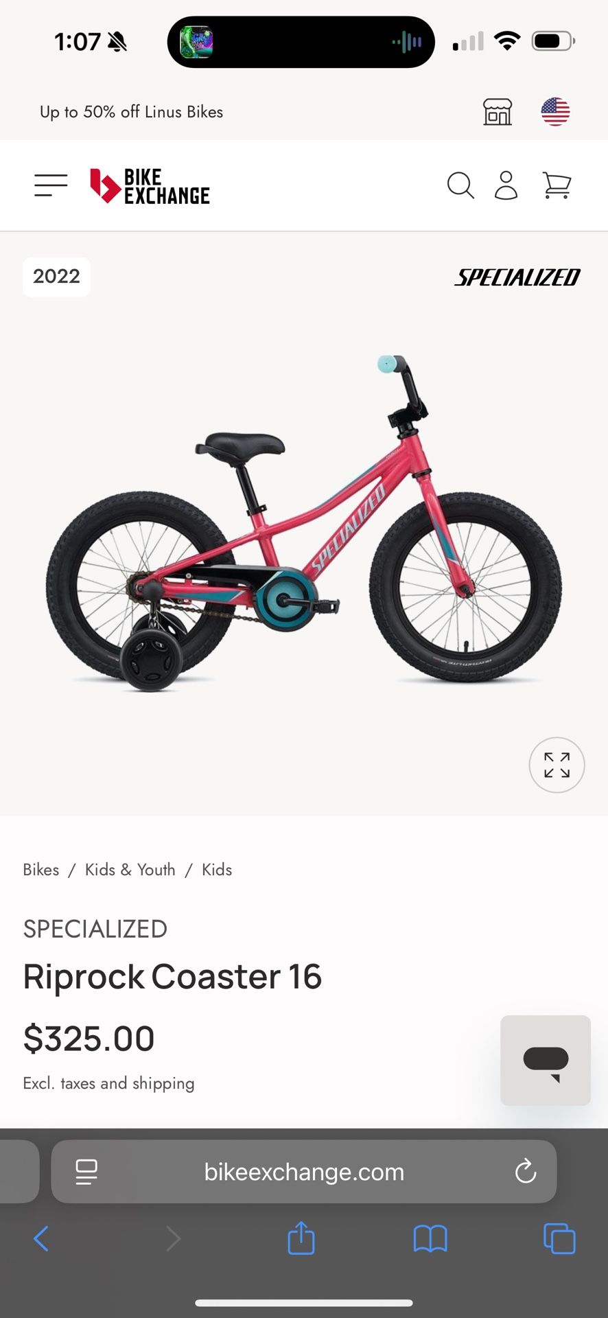 Specialized Riprock Coaster 16 - 16” Kids Bike With Removable Training Wheels - Great Shape!
