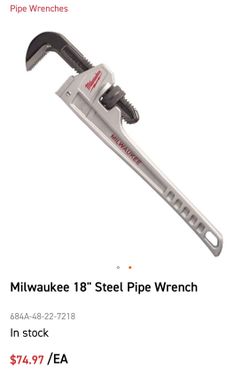 Extra big 18” Milwaukee Pipe Wrench