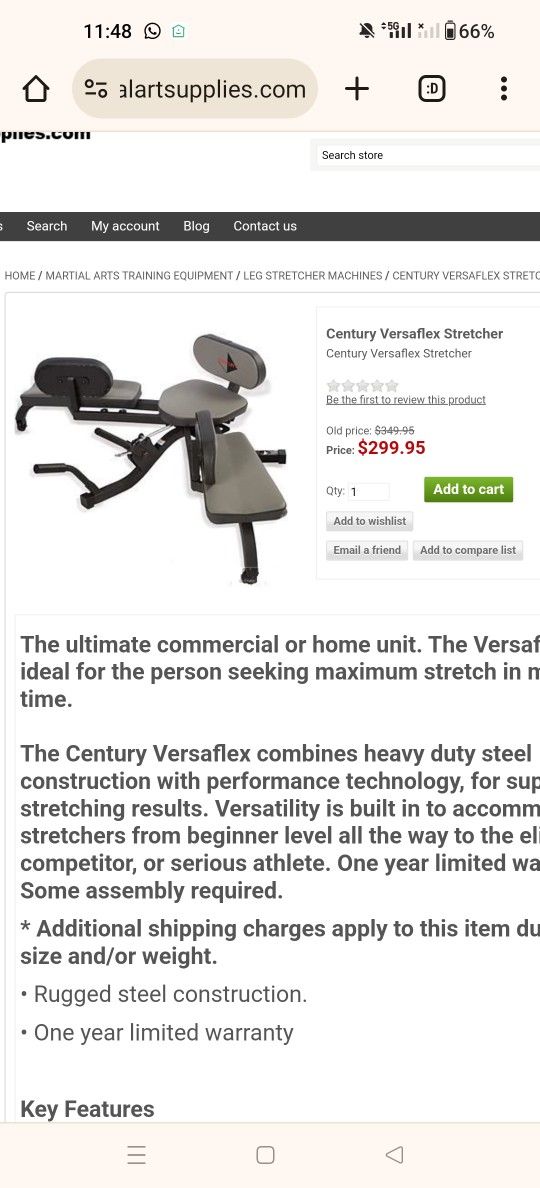 1557 century versaflex leg stretcher