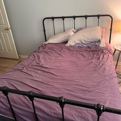 Queen bed frame, and mattress